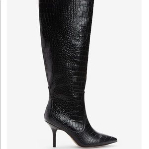 Kitten knee high boots black
